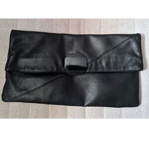 VINTAGE 80'S LAURA ADAMS ALL LEATHER CLUTCH